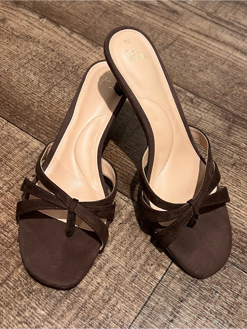 Women's Brown Kitten Heel Mule